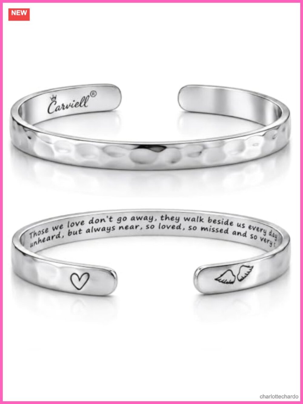 Engraved Memorial Cuff Bracelet, Adjustable Stainless Steel Sympathy Gift -